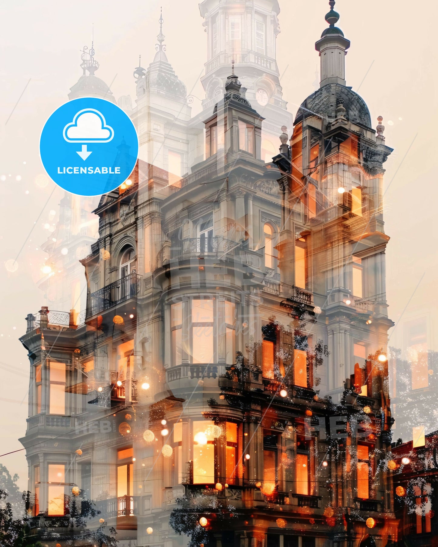 Samsun Skyline Double Exposure Art Poster - A double exposure of a building