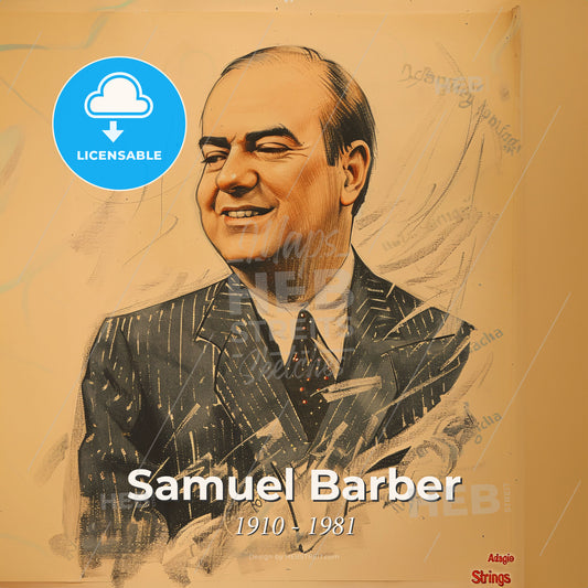 Samuel Barber, 1910 - 1981, American composer - A Man In A Suit Print Template