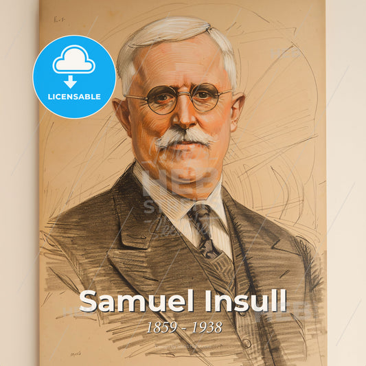 Samuel Insull, 1859 - 1938, American utilities magnate - A Portrait Of A Man Print Template