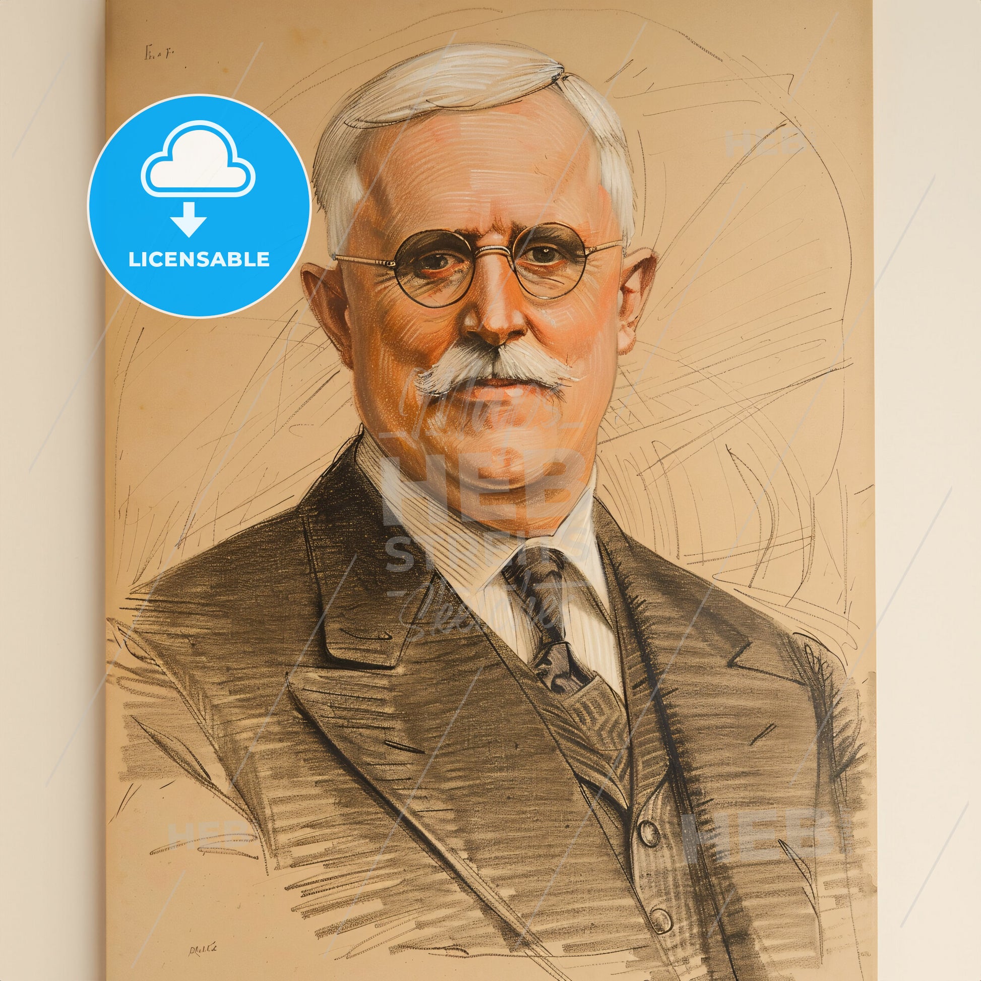 Samuel Insull, 1859 - 1938, American utilities magnate - A Portrait Of A Man