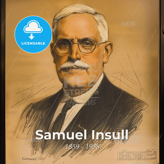 Samuel Insull, 1859 - 1938, American utilities magnate - A Portrait Of A Man In A Suit And Tie Print Template