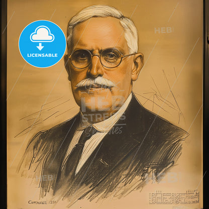 Samuel Insull, 1859 - 1938, American utilities magnate - A Portrait Of A Man In A Suit And Tie