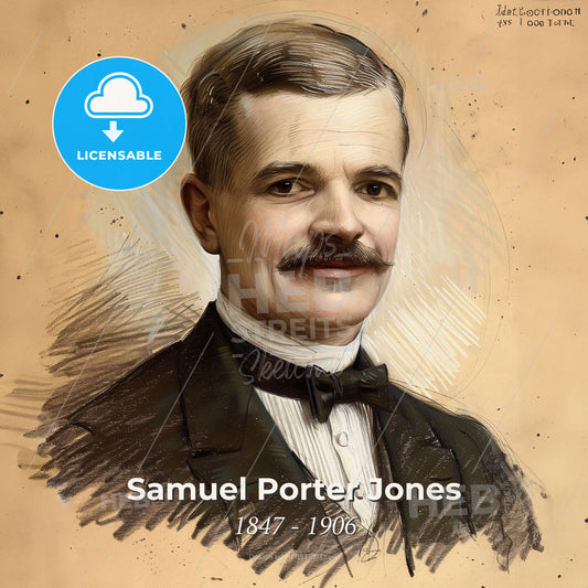 Samuel Porter Jones, 1847 - 1906, American evangelist - A Man With A Mustache Print Template