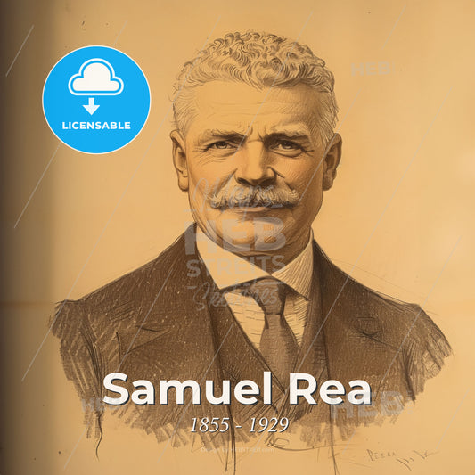 Samuel Rea, 1855 - 1929, American railway executive - A Man With A Mustache Wearing A Suit And Tie Print Template