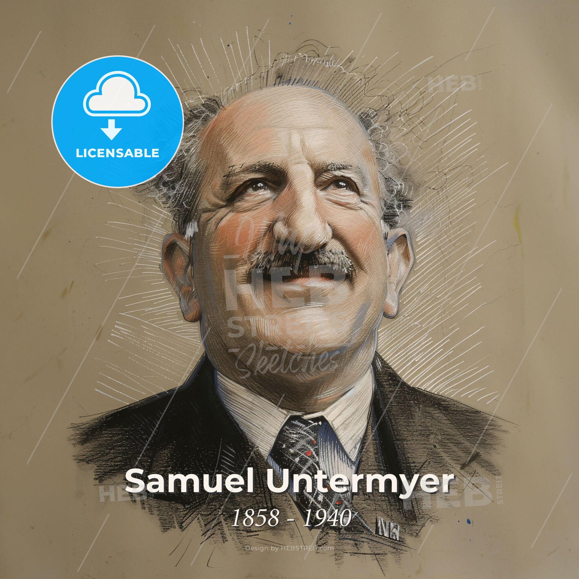 Samuel Untermyer, 1858 - 1940, American lawyer - A Drawing Of A Man Print Template