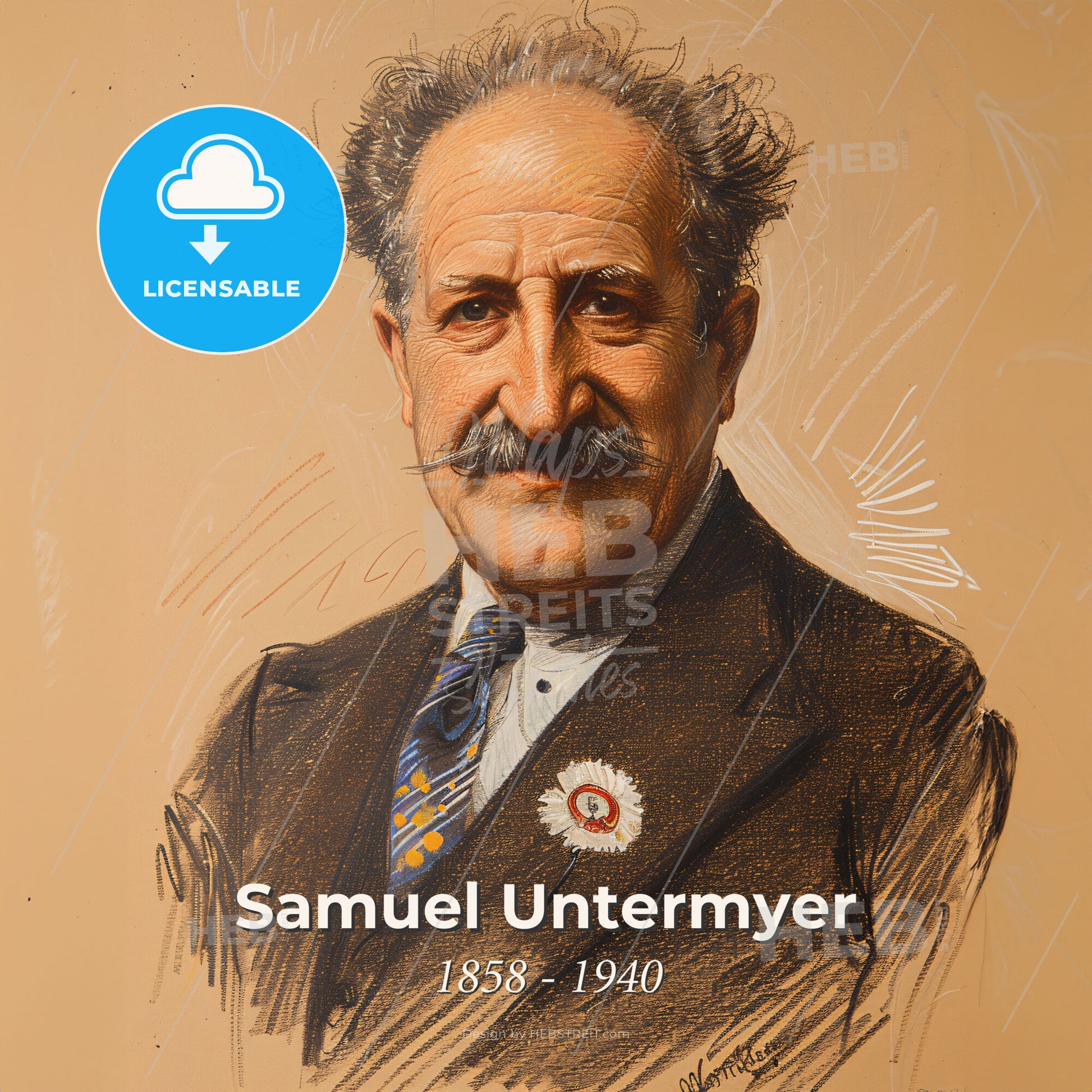 Samuel Untermyer, 1858 - 1940, American lawyer - A Portrait Of A Man Print Template