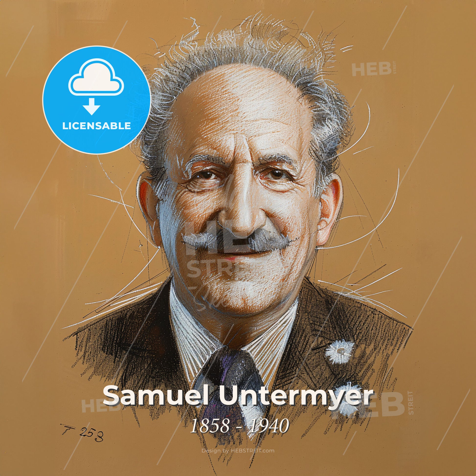 Samuel Untermyer, 1858 - 1940, American lawyer - A Drawing Of A Man Print Template