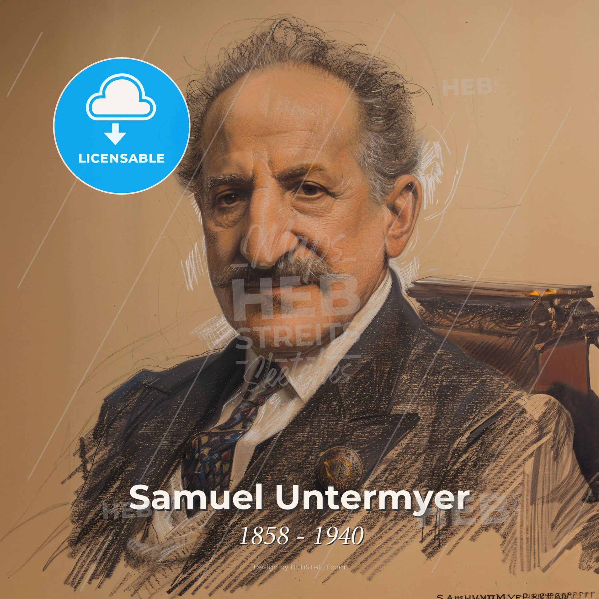 Samuel Untermyer, 1858 - 1940, American lawyer - A Man In A Suit Print Template