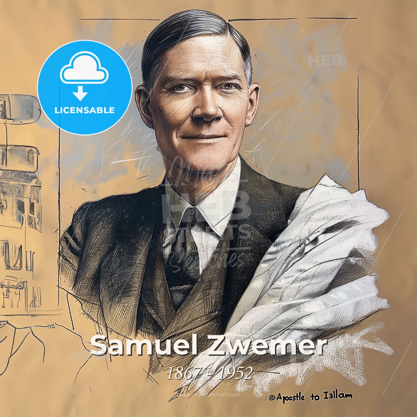 Samuel Zwemer, 1867 - 1952, American missionary - A Man In A Suit And Tie Print Template