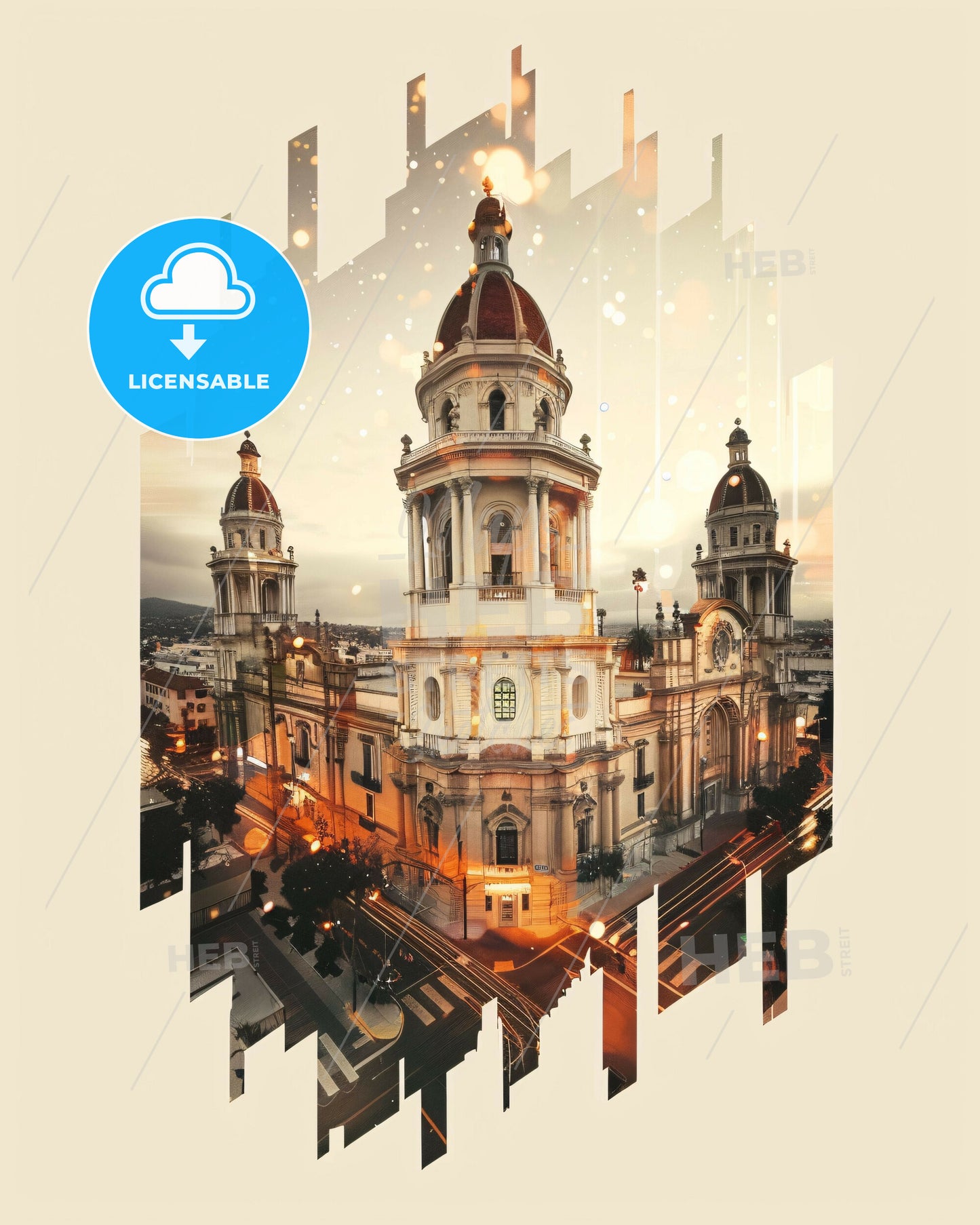 San Buenaventura: Skyline Composite Art - A building with a dome roof