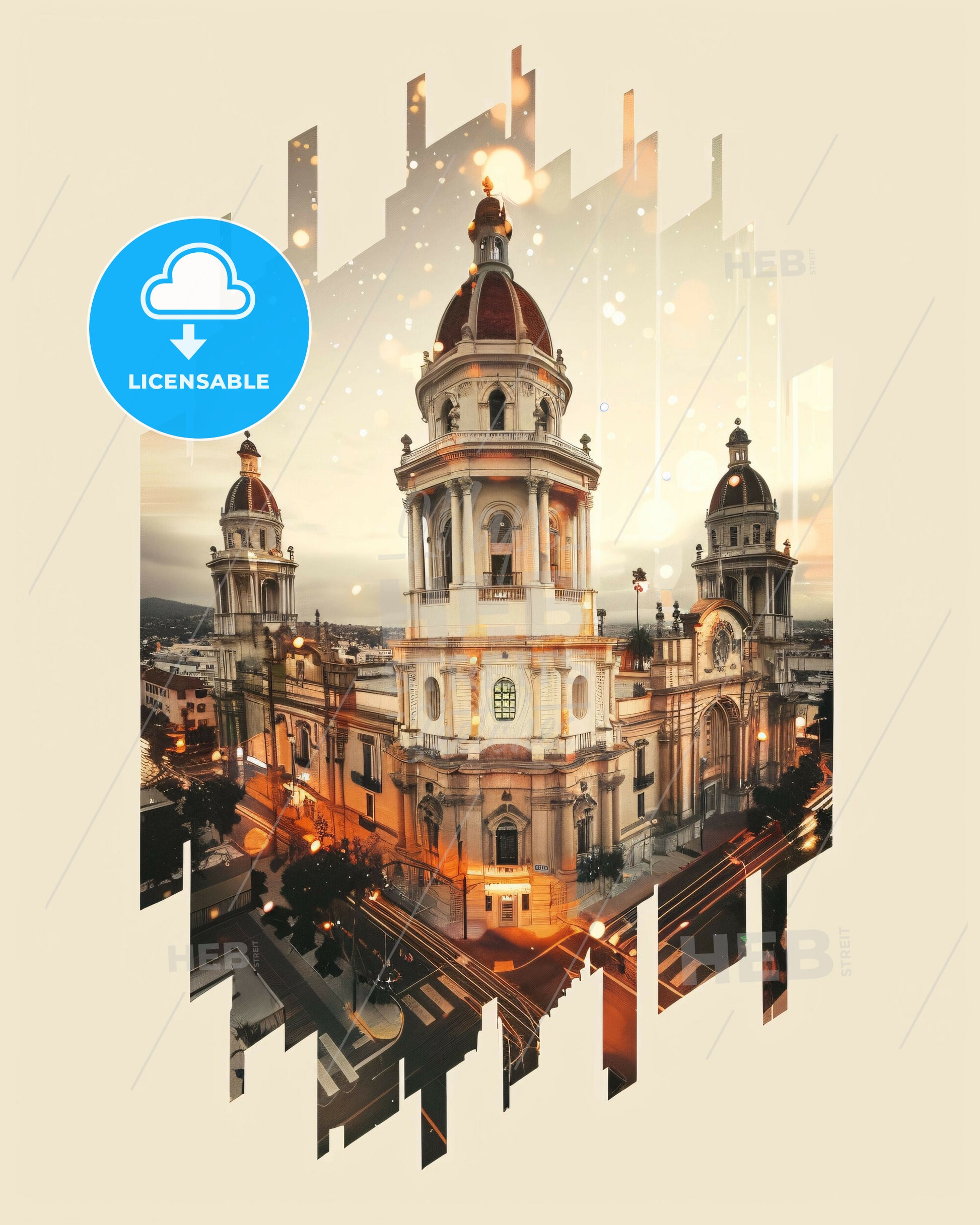 San Buenaventura: Skyline Composite Art - A building with a dome roof