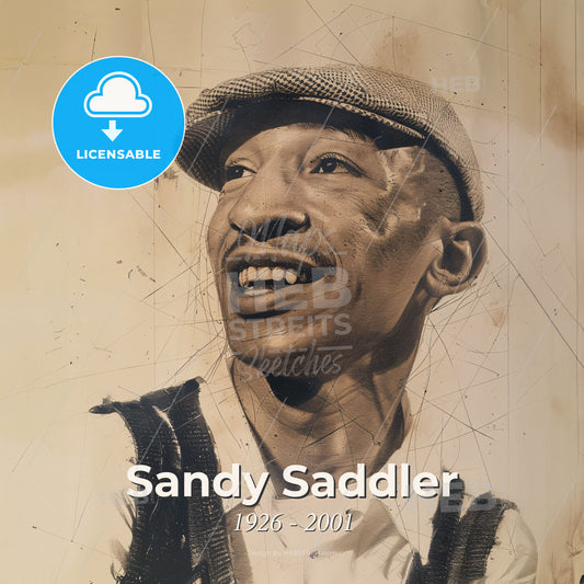 Sandy Saddler, 1926 - 2001, American featherweight boxer - A Man Wearing A Hat Print Template