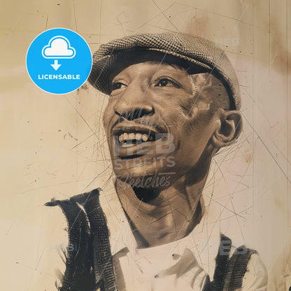 Sandy Saddler, 1926 - 2001, American featherweight boxer - A Man Wearing A Hat