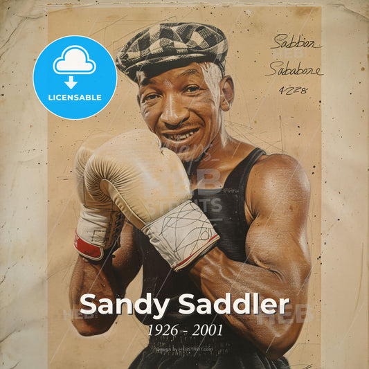 Sandy Saddler, 1926 - 2001, American featherweight boxer - A Man Wearing Boxing Gloves Print Template