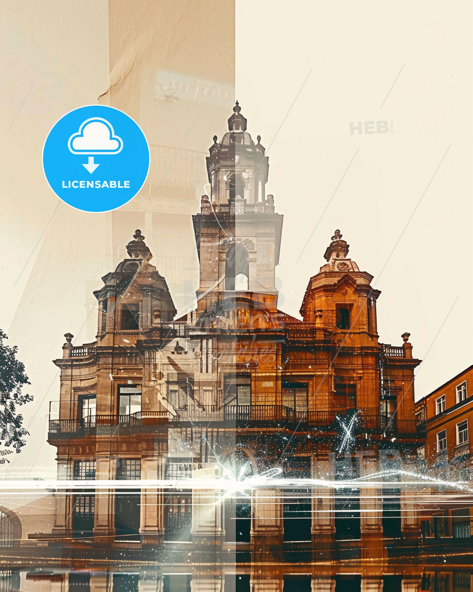 Santa Cruz de Tenerife City Lights Panorama - A building with a tower