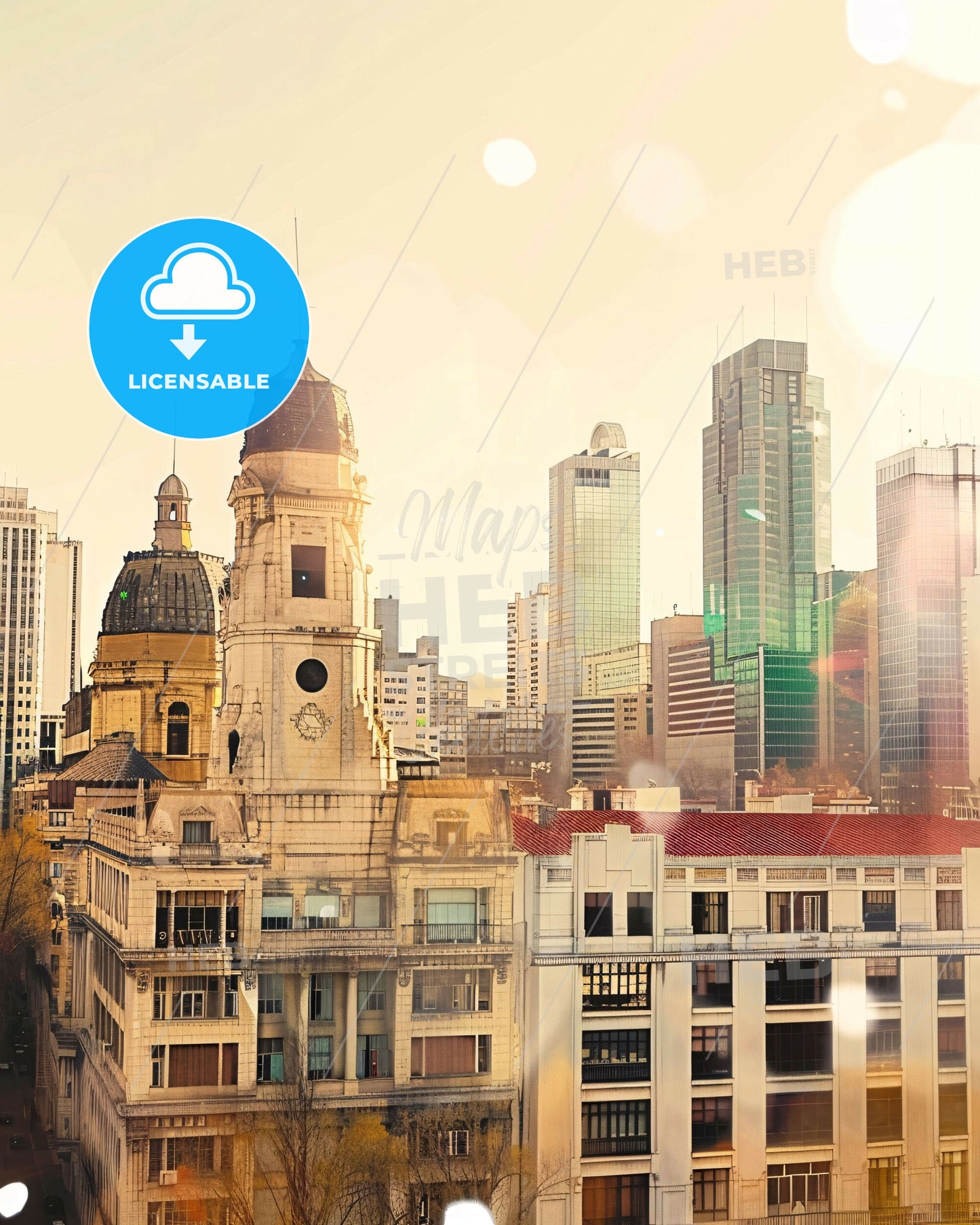 Santiago del Estero City Skyline Night Composite Art - A city with many buildings