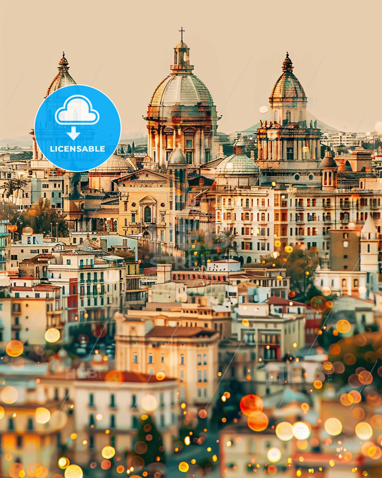 Sassari City Skyline Double Exposure Art Poster - A city with many buildings