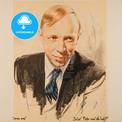 Sergei Prokofiev, 1891 - 1953, Russian composer - A Drawing Of A Man