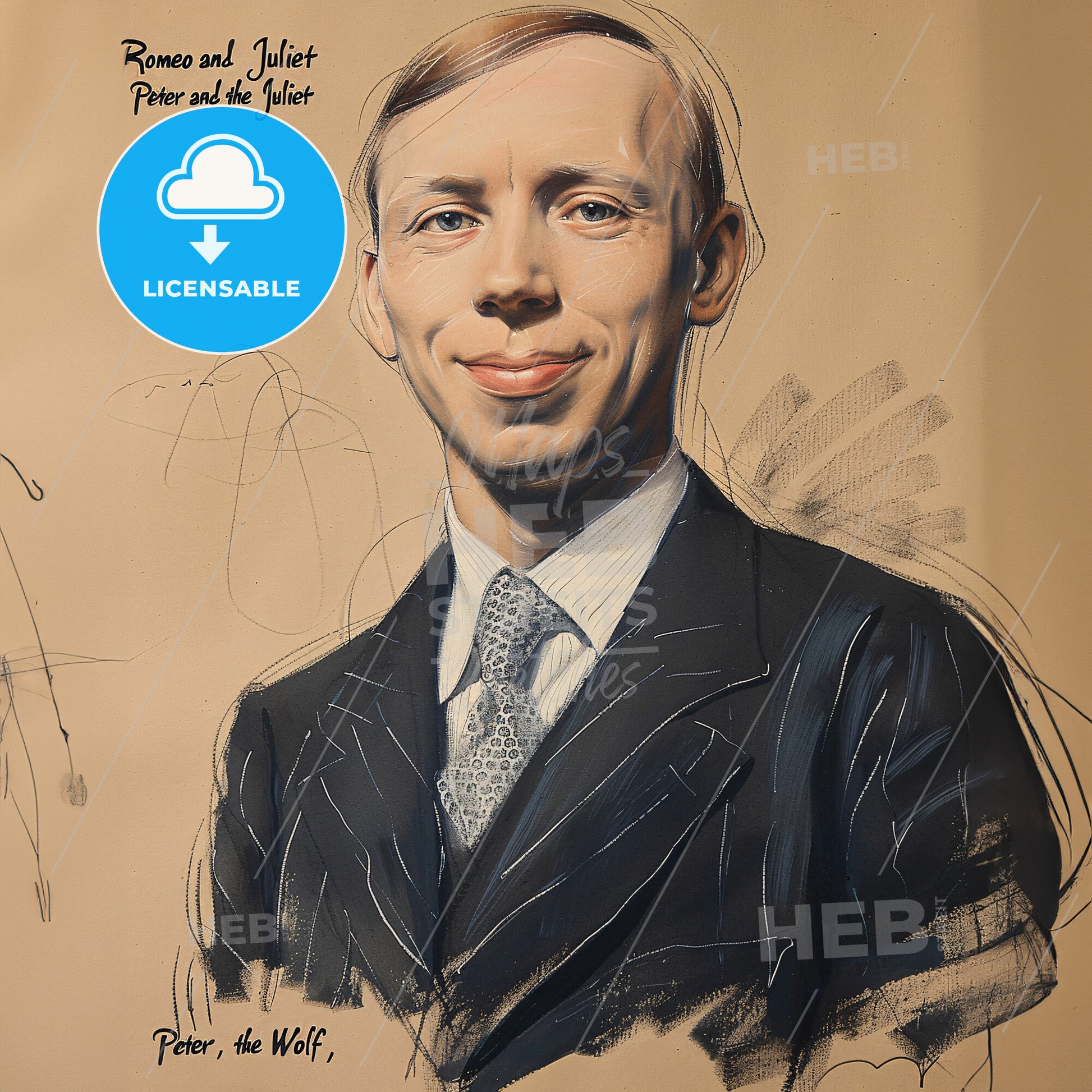 Sergei Prokofiev, 1891 - 1953, Russian composer - A Drawing Of A Man