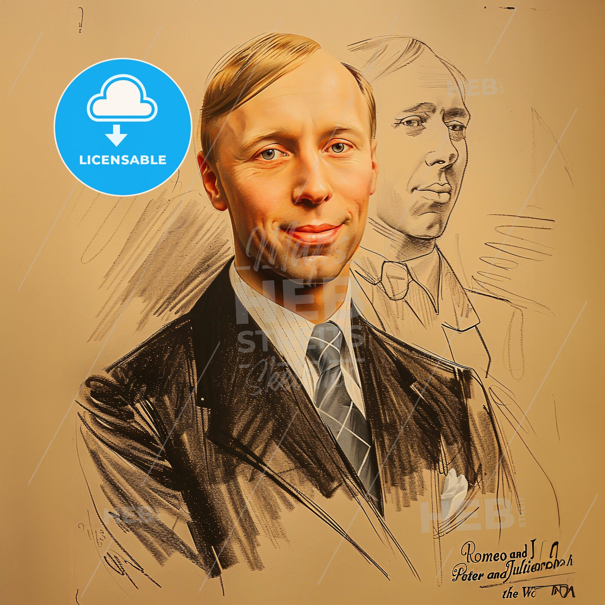 Sergei Prokofiev, 1891 - 1953, Russian composer - A Man In A Suit And Tie