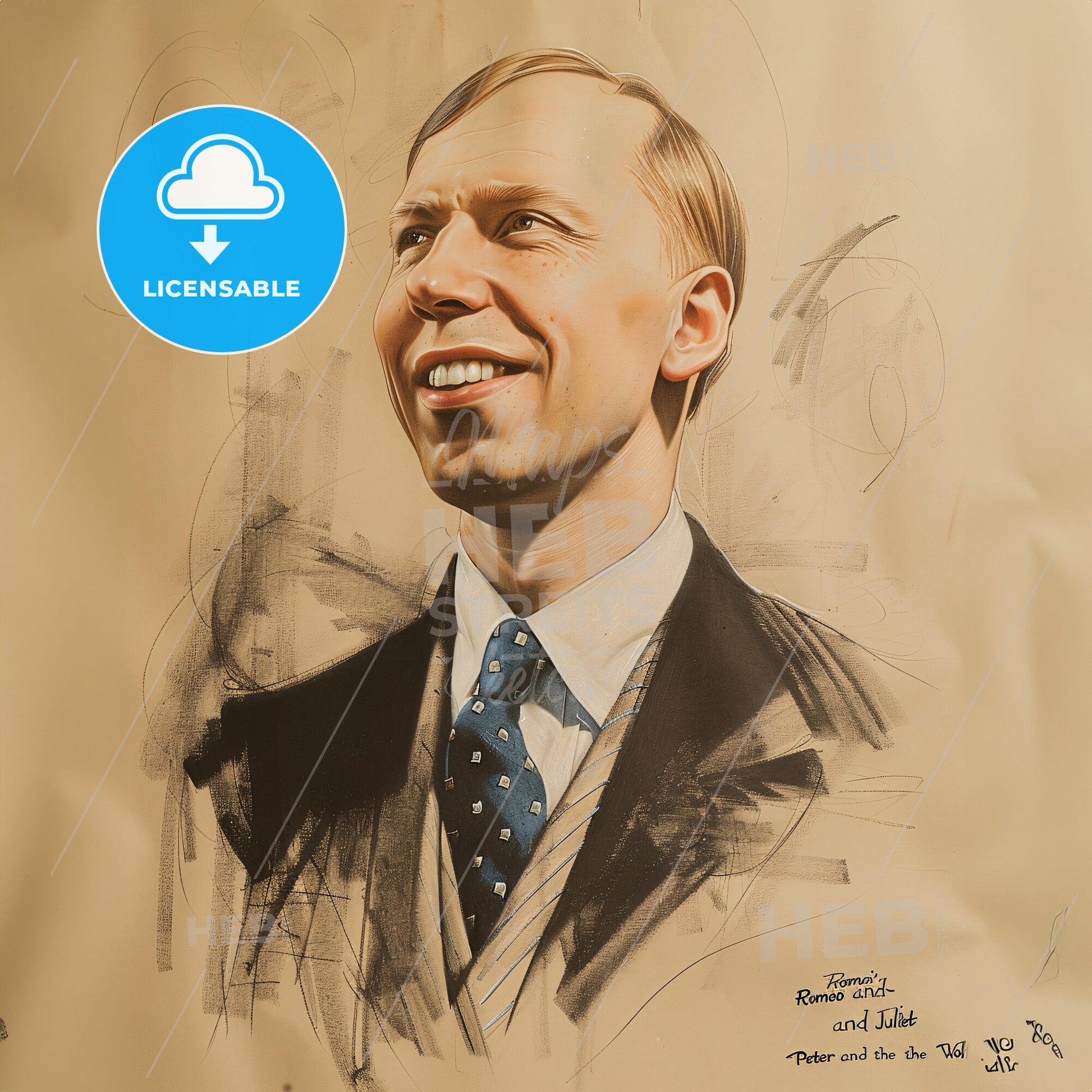 Sergei Prokofiev, 1891 - 1953, Russian composer - A Drawing Of A Man