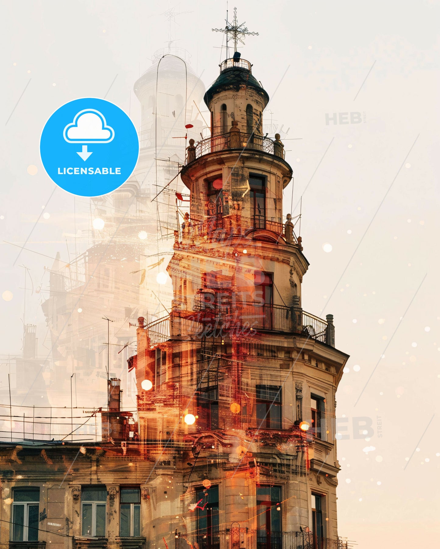 Sevastopol City Skyline Modern Poster - A double exposure of a building