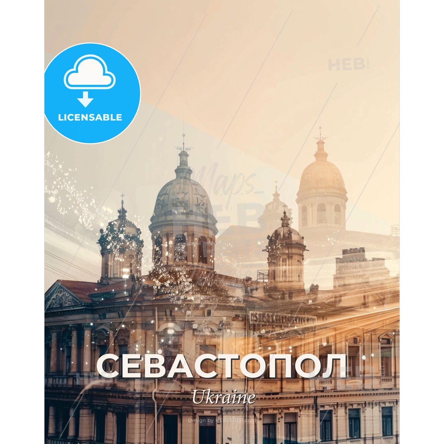 Sevastopol: Iconic Architecture Reimagined - A building with a dome shaped roof - Square format print template