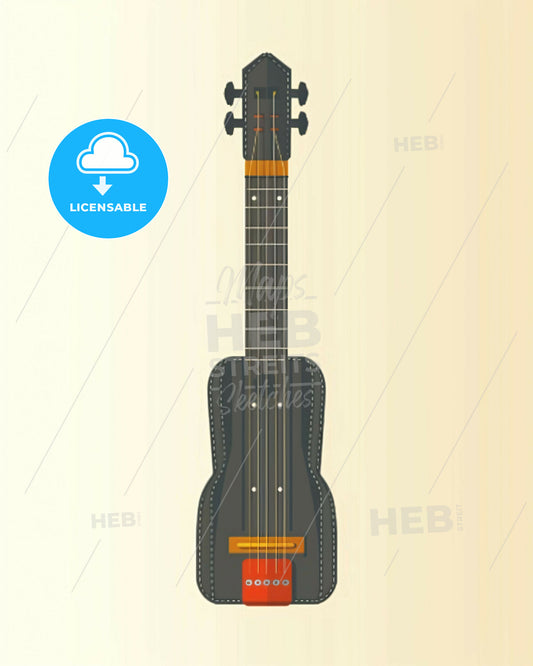 Serene Strings on Beige Serenity - A black guitar with brown strings