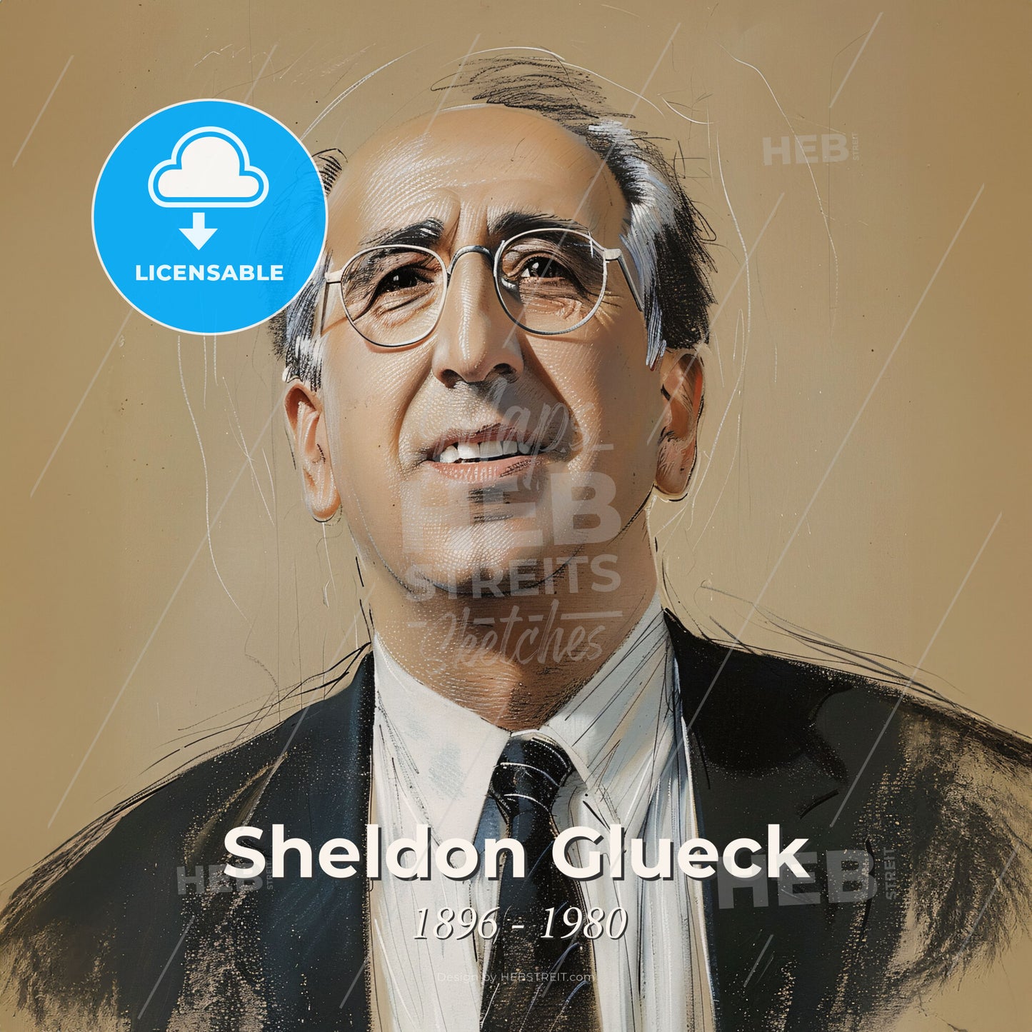 Sheldon Glueck, 1896 - 1980, American criminologist - A Man In A Suit And Tie Print Template