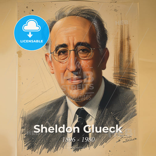 Sheldon Glueck, 1896 - 1980, American criminologist - A Portrait Of A Man Print Template