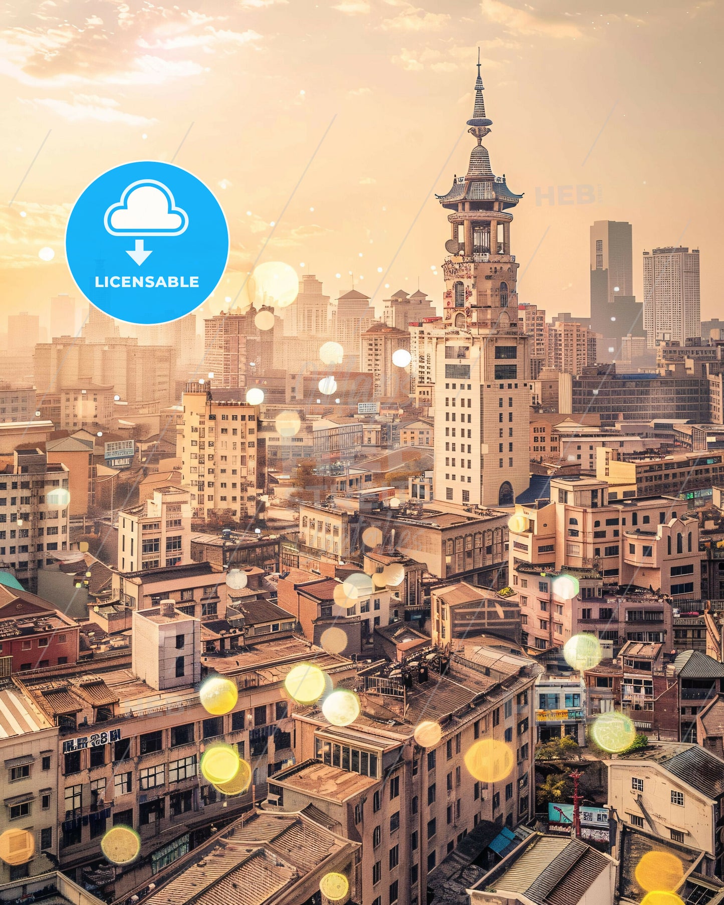 Shijiazhuang Skyline: A City of Light and Beauty - A city with many buildings