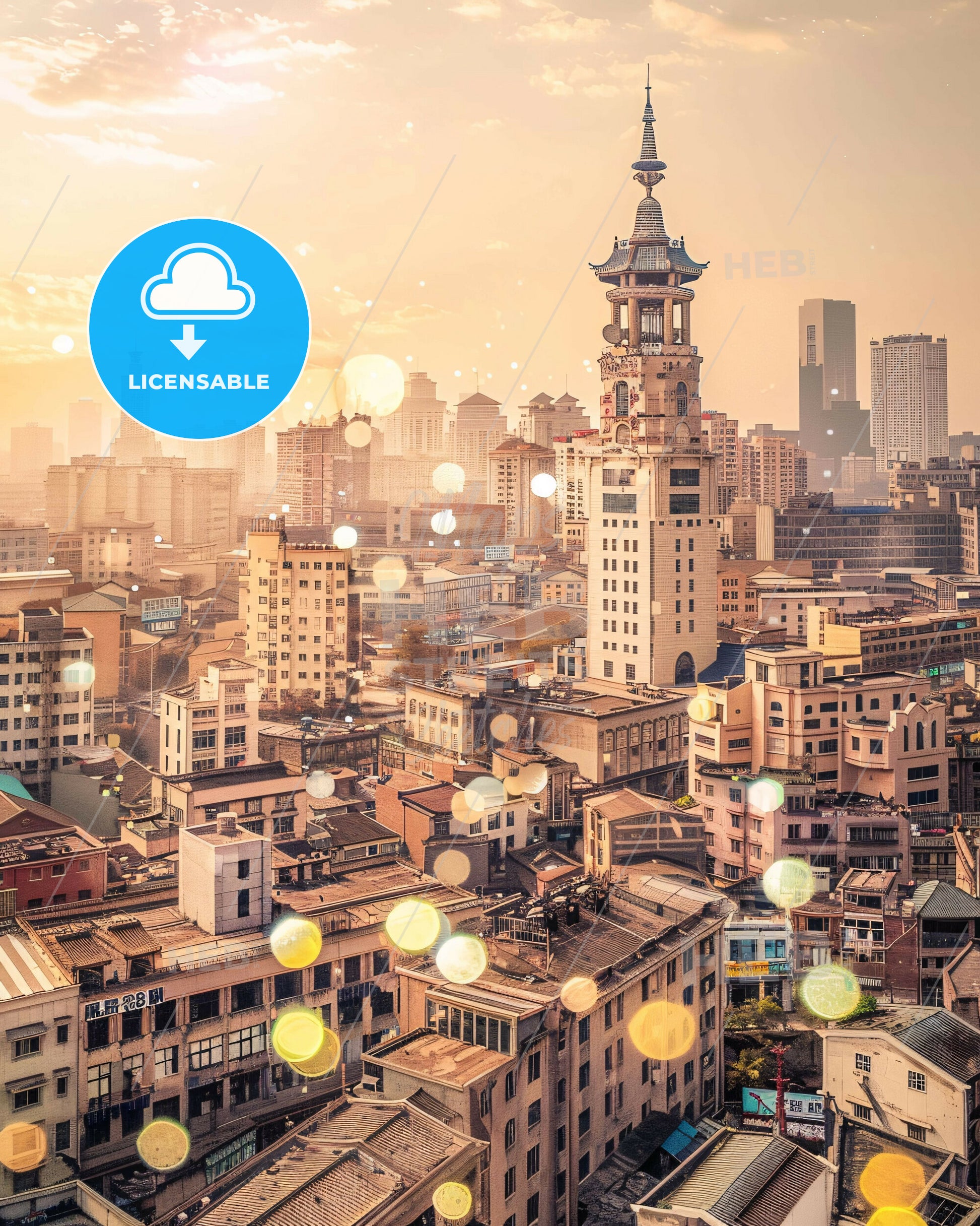 Shijiazhuang Skyline: A City of Light and Beauty - A city with many buildings