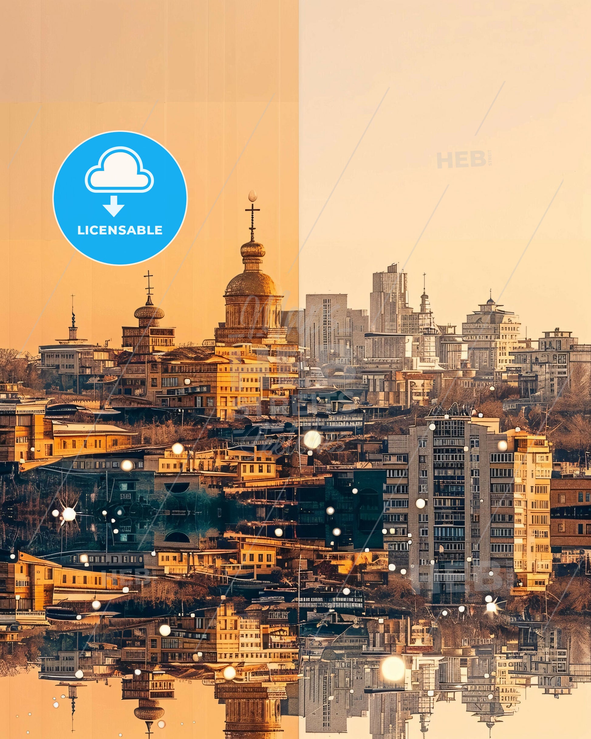 Shymkent Architectural Skyline Composite Art - A city with many buildings