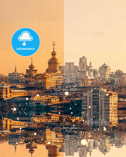 Shymkent Architectural Skyline Composite Art - A city with many buildings