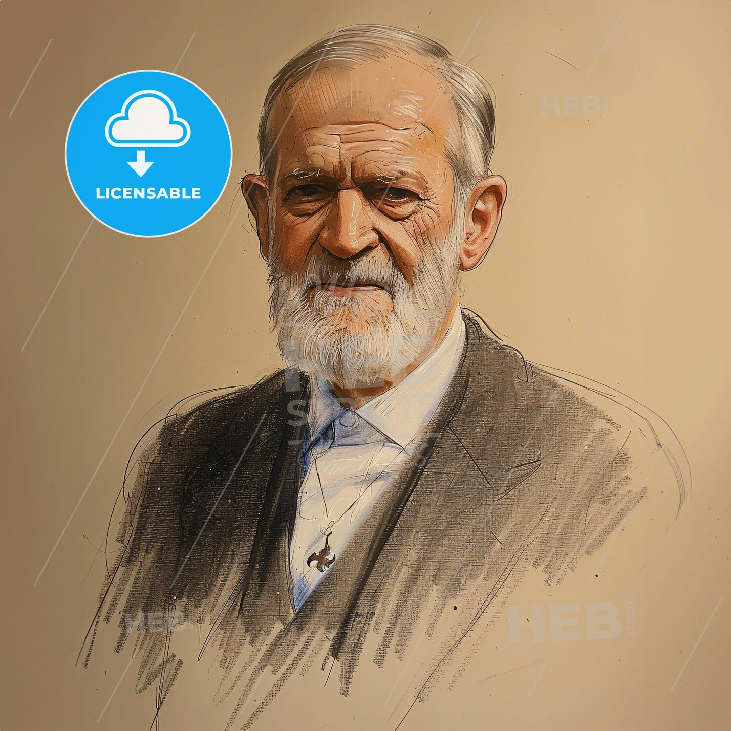 Sigmund Freud, 1856 - 1939, Austrian neurologist - A Portrait Of A Man