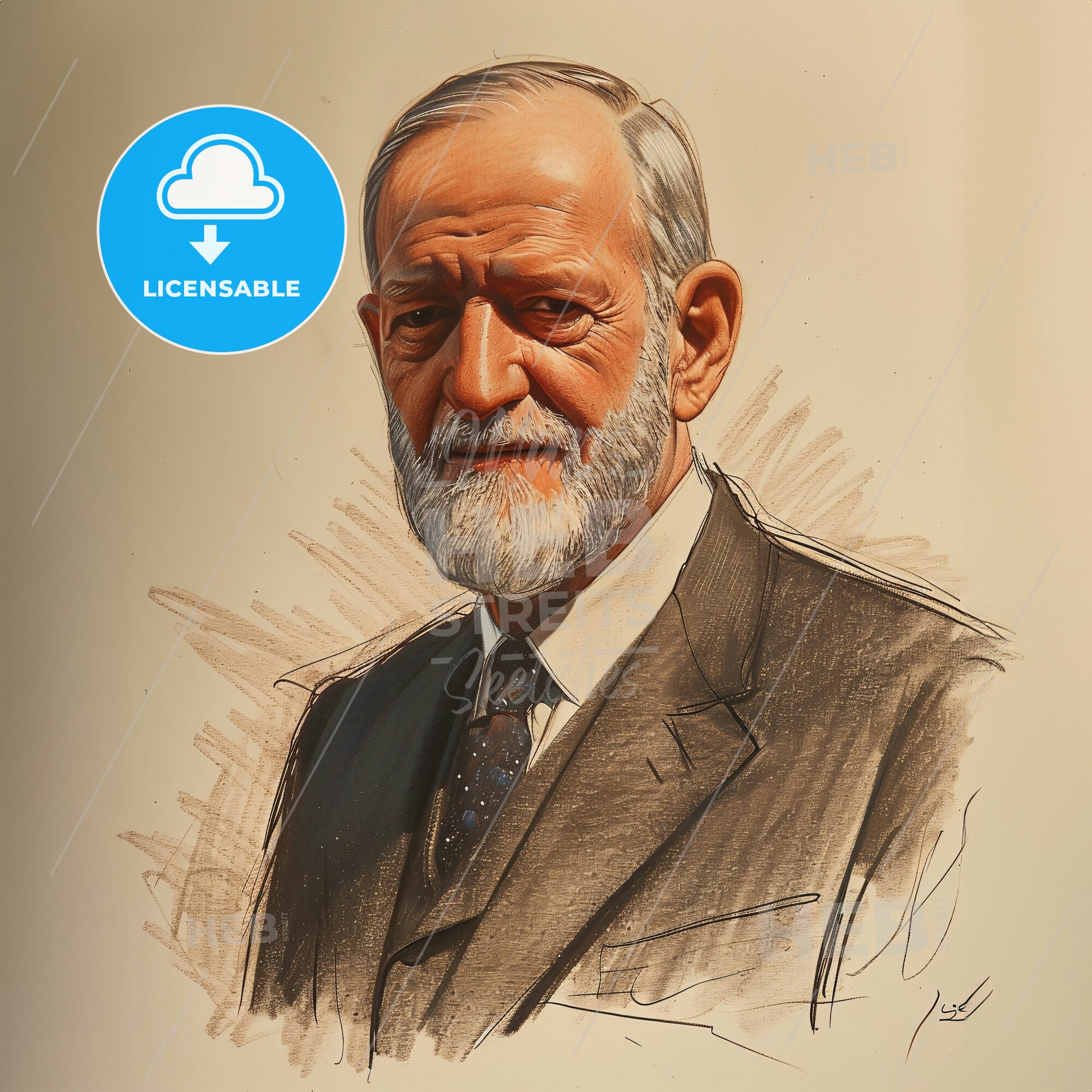 Sigmund Freud, 1856 - 1939, Austrian neurologist - A Man In A Suit