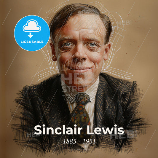 Sinclair Lewis, 1885 - 1951, American writer - A Man In A Suit And Tie Print Template