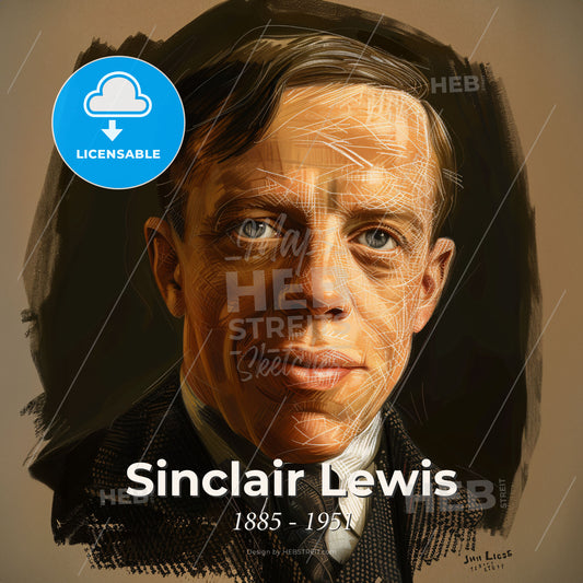 Sinclair Lewis, 1885 - 1951, American writer - A Man In A Suit Print Template