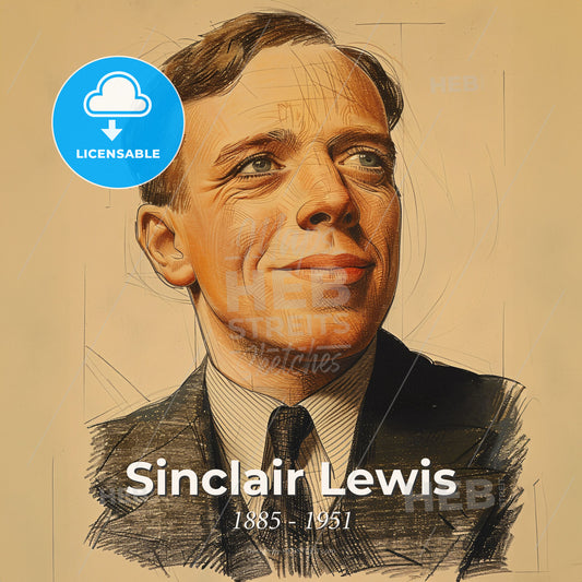 Sinclair Lewis, 1885 - 1951, American writer - A Man In A Suit And Tie Print Template