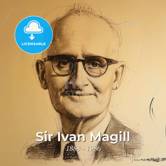 Sir Ivan Magill, 1888 - 1986, British anesthesiologist - A Drawing Of A Man Wearing Glasses Print Template