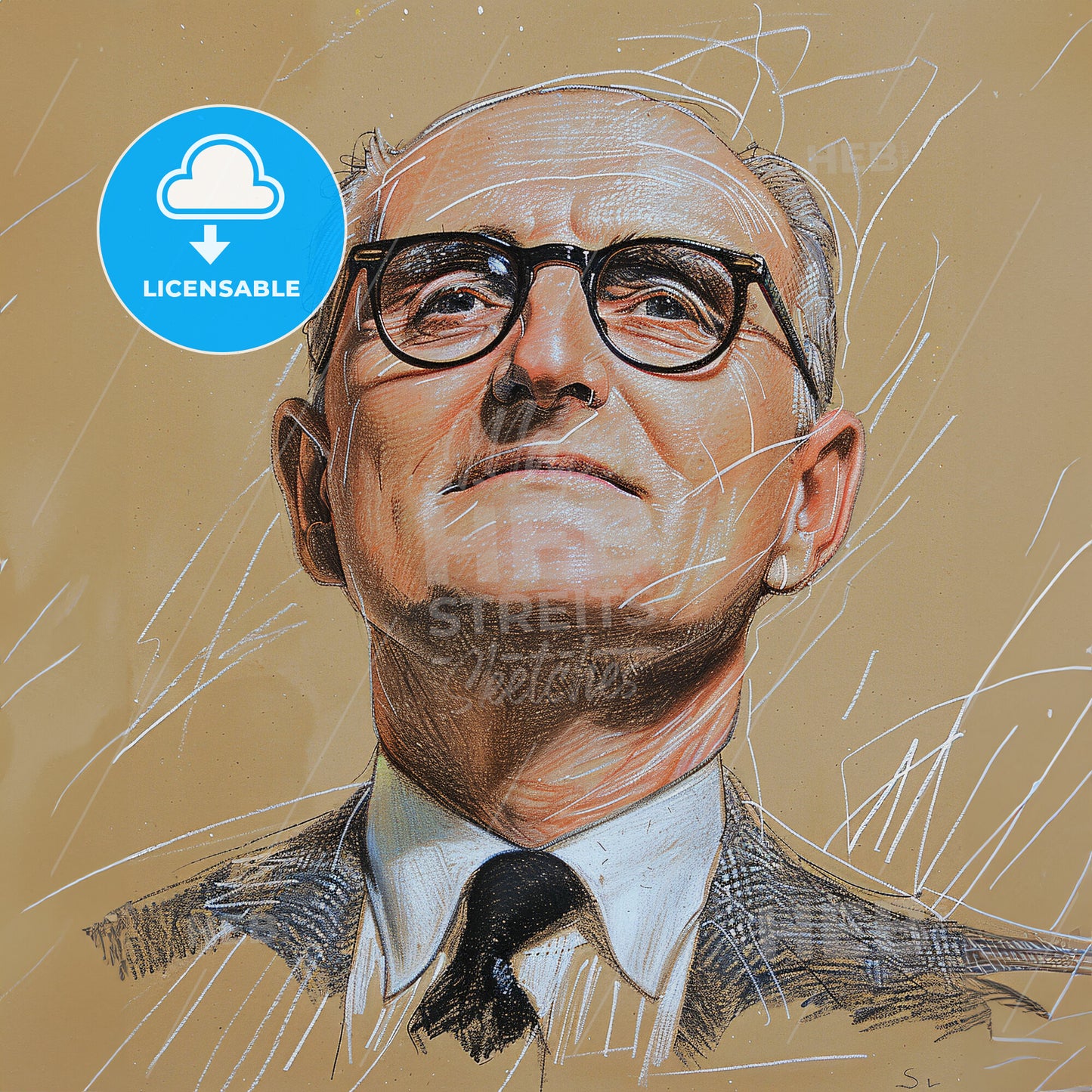 Sir Ivan Magill, 1888 - 1986, British anesthesiologist - A Drawing Of A Man Wearing Glasses