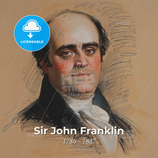 Sir John Franklin, 1786 - 1847, British explorer - A Drawing Of A Man Print Template