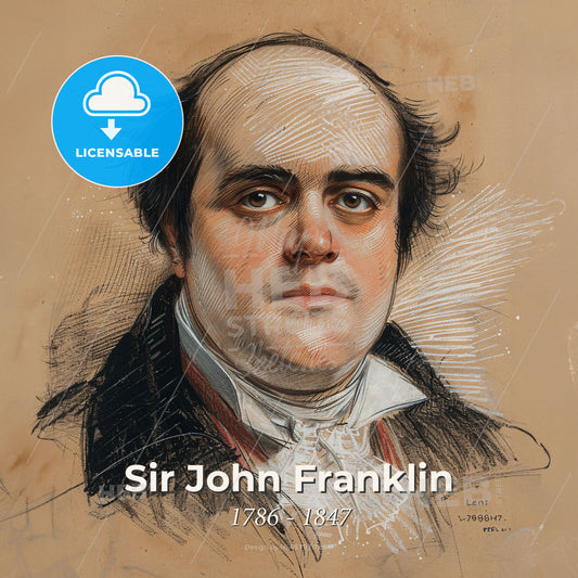 Sir John Franklin, 1786 - 1847, British explorer - A Drawing Of A Man Print Template