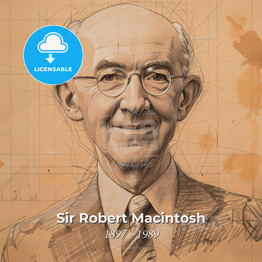 Sir Robert Macintosh, 1897 - 1989, British anesthesiologist - A Drawing Of A Man Print Template