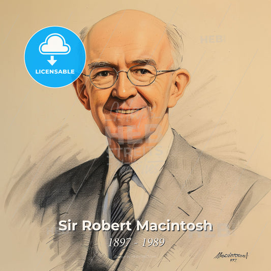 Sir Robert Macintosh, 1897 - 1989, British anesthesiologist - A Portrait Of A Man In A Suit And Tie Print Template