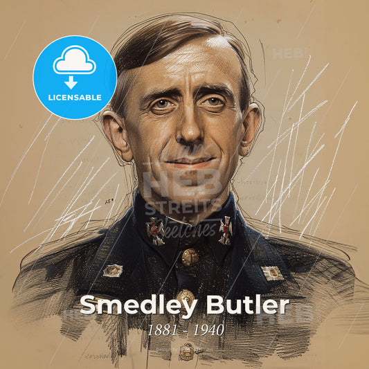Smedley Butler, 1881 - 1940, American Major General - A Man In A Military Uniform Print Template