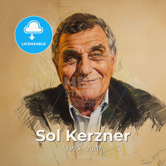 Sol Kerzner, 1935 - 2020, South African hotelier - A Man Smiling With Blue Eyes Print Template