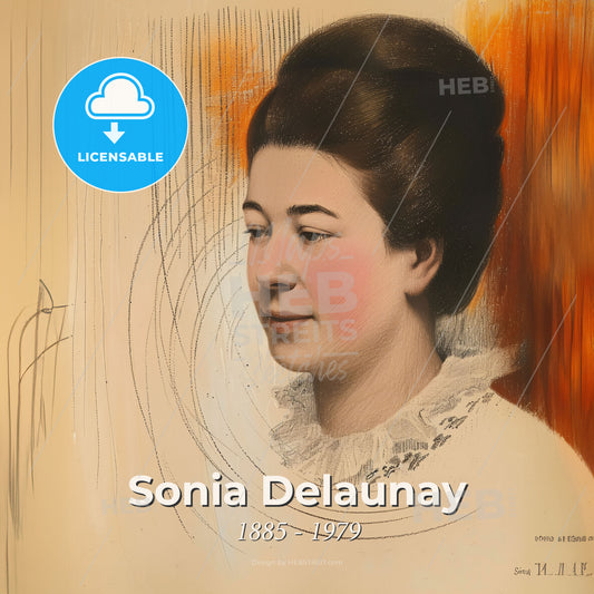 Sonia Delaunay, 1885 - 1979, French-Ukrainian artist - A Painting Of A Woman Print Template