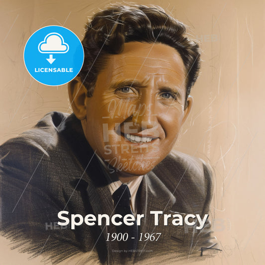 Spencer Tracy, 1900 - 1967, American actor - A Man In A Suit And Tie Print Template