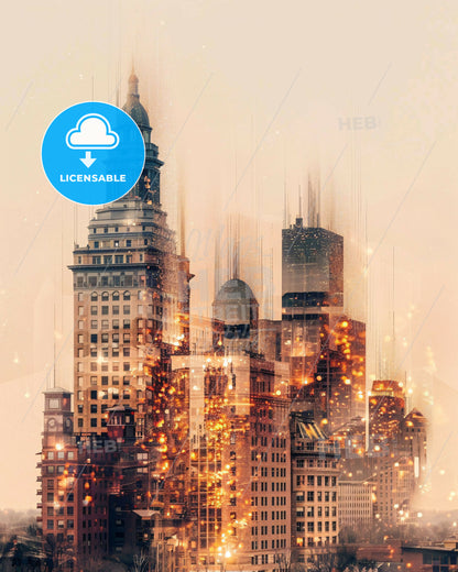 Springfield Symphony of City and Icons - A city skyline with many tall buildings